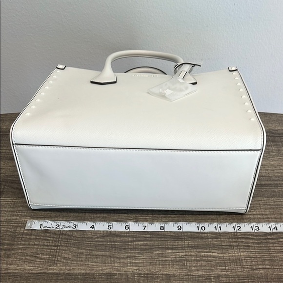 Michael Kors | “Maple” Optic White Large Leather Satchel w/Small Studs 🤍 - Picture 12 of 14
